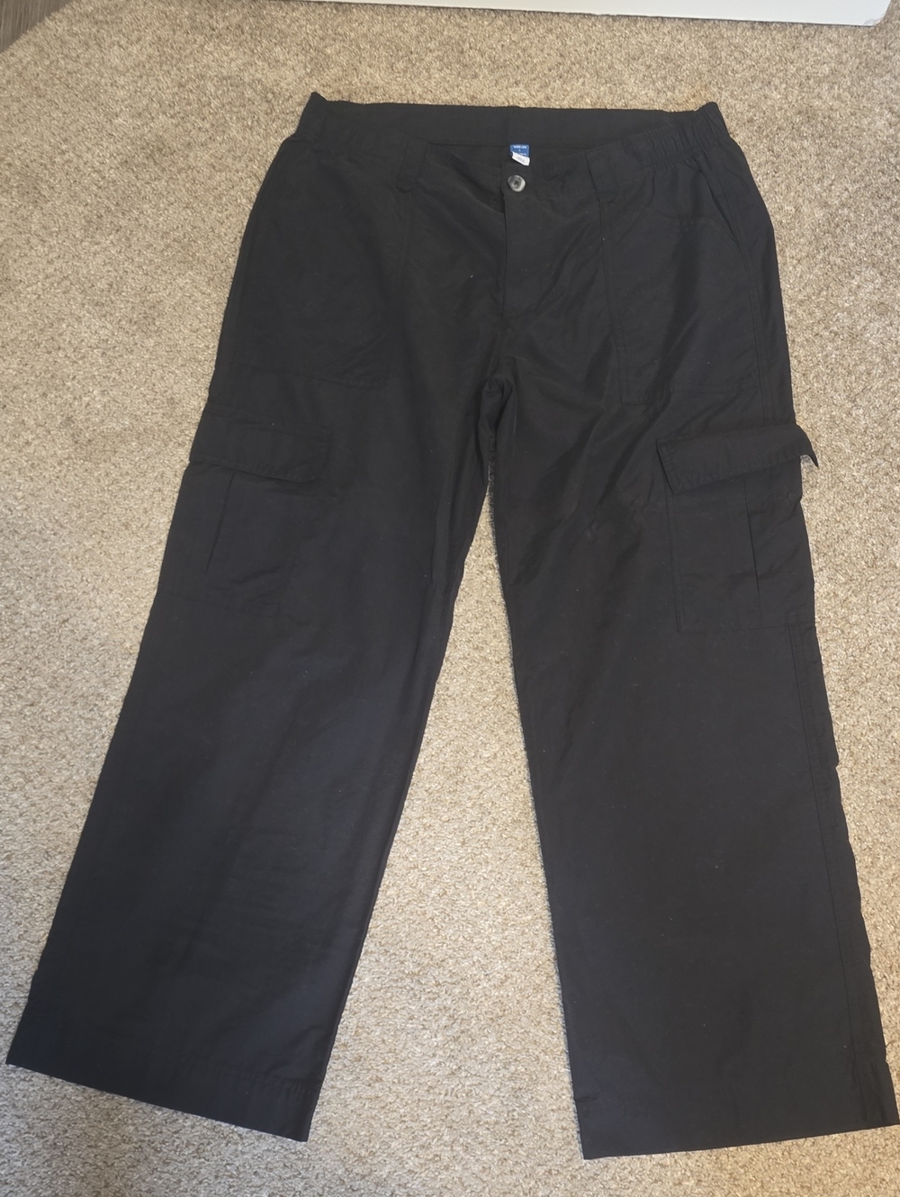 Old Navy Black Wide-Leg Cargo Trousers